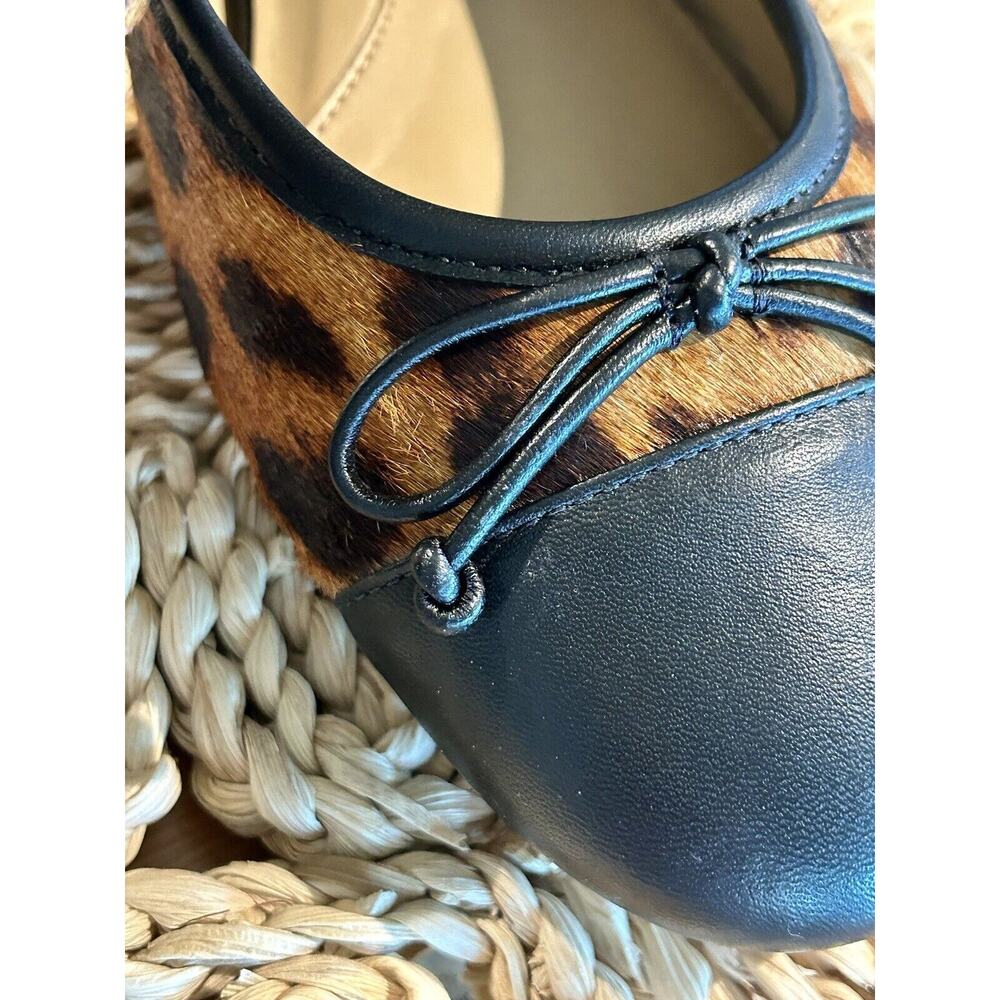 TALBOTS Leopard Print Calf Hair Leather Ballet Flat Cap Toe Women 9 Brazil EUC - Picture 6 of 12